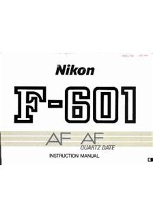 Nikon F 601 AF manual. Camera Instructions.